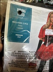 Red Riding Hood Costume Womans Medium 6-8
