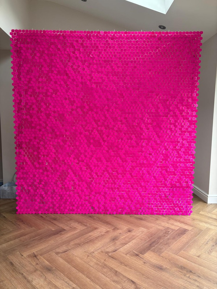 TSWC – Neon Pink Sequin wall shimmer wall Backdrop panels 6ft 7ft 8ft