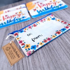 Natural Life Happy Birthday BOHO Recycled Coin Purse Gift Pouches Lot of 5