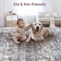 Runner Rug Hallway Washable Kitchen 2’7″ x 8′ (Rectangular), Grey