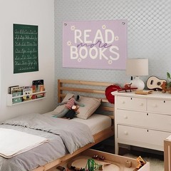 Reading Nook Read More Books Banner – Purple Book Lover Decor, Classroom Past…