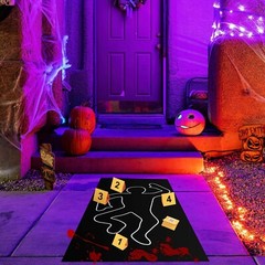 8 Pieces Crime Scene Decorations Including Body Silhouette Caution Barricade …