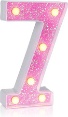 Pink Light up Letters，Pink Party Decorations,Girls Room Decor,Glitter Marquee Nu