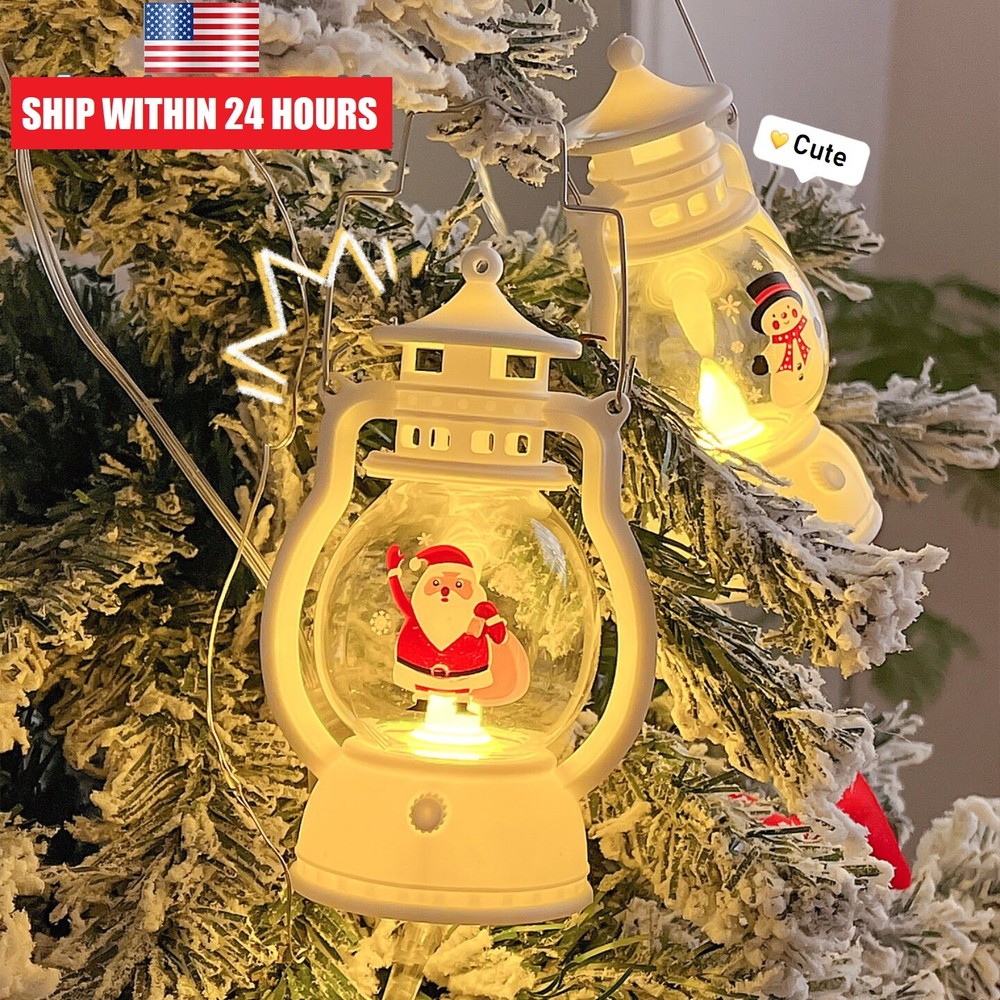 4/2× LED Christmas Hand-held Lamp Night Light Lantern Decor w/ Batteries Gift US