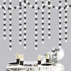 Eco-Friendly 52ft Heart Garland in Black & Silver – Hang for Every Occasion