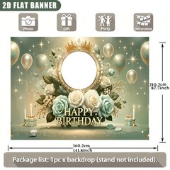1x 2D Personalized Birthday Banner Name Age Floral Decoration Birthday Tapestry❀