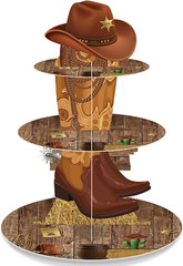 Western Cowboy Cupcake Stand Party Decorations Western Theme Birthday Cupcake Ho