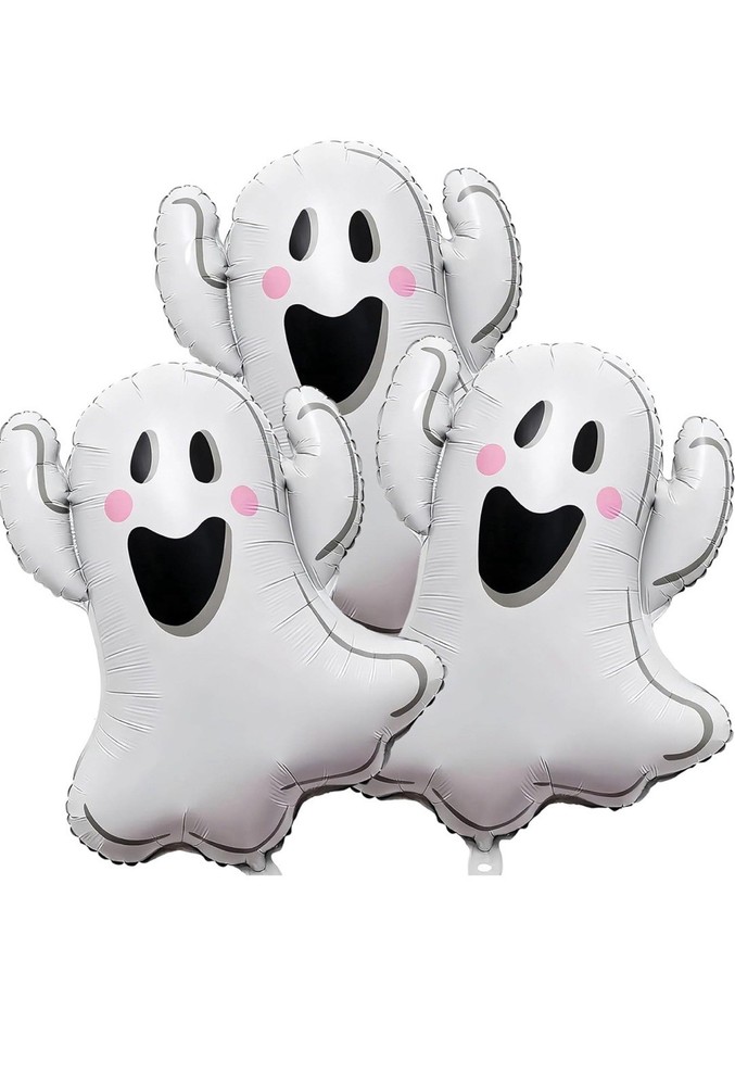 Ghost Foil Balloons for Halloween Party Decorations – 3pcs Balloon Set