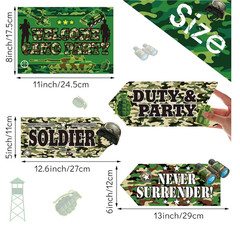 20 Pieces Army Decorations for Party Camo Signs Camouflage Military Birthday