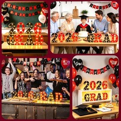 2026 Graduation Decorations, Light Up Letters «GRAD 2026» Sign, Graduation Pa…