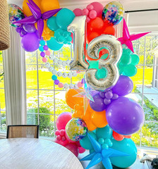Disco Balloon Arch, 125 PCS 80S Balloon Arch Kit Mit Hot Pink and Purple Teal Or