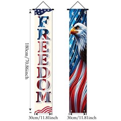 Door Covers Banner U.S. Independence Day 71×12 Inches 2Pcs Polyester God Bless A