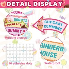 20 Pieces Candyland Decorations Welcome to Various, Pastel and vibrant colors