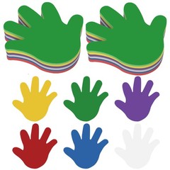 Large Foam Hand Cutouts 6 Inch Assorted Color Bulletin Board Decor 48 PCS