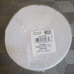 White Flame Resistant Crepe Paper Streamer 150-Foot Roll Party Decoration