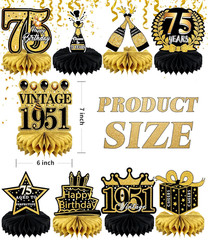 9 Pcs 75Th Birthday Decoration 75 Birthday Party Decorations for Men Women 75 Ye