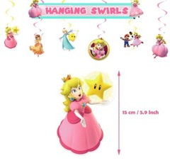 Princess Peach Party Decorations,Birthday Party Supplies for Super Mario Part