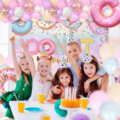 131Pcs Donut Birthday Party Decorations Supplies for Girls, Donut Balloon Gar…