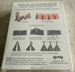 Miss to Mrs. 43″ Rose Gold «LOVE» Script Foil Balloon & 6ft Tassel Garland Kit