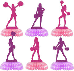 6 Pack Cheerleading Honeycomb Centerpieces Cheerleading Table Centerpieces Cheer