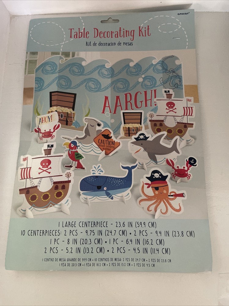 Pirate AARGH table decorating kit party kids ship center peice