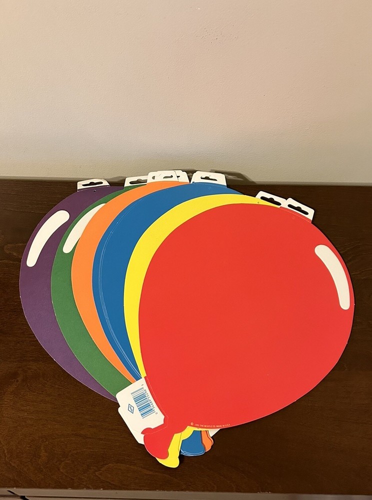 (12) Vintage 1991 Beistle 15″ Printed Balloon Silhouettes Assorted Colors