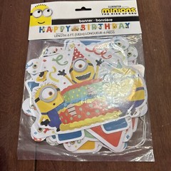 Despicable Me Minions Happy Birthday Letter Banner party decoration.