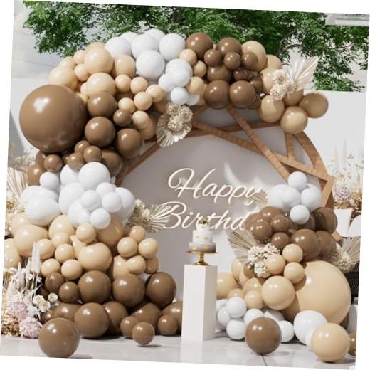 153Pcs Balloons Garland Arch Kit Different Sizes 18 10 5 inch Dark Light Brown