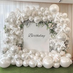Pearl White Balloon Double White Balloons Garland Pearl Cream Beige Arch Kit …