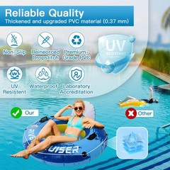 2-Pack River Tubes for Floating Heavy Duty Inflatable Floating Lounger Premiu…