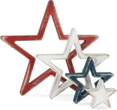 4th of July Table Decorations, Red White Blue Stars Decorations Set of 4, Ret…