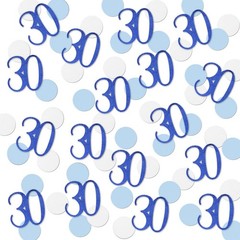 200 PCS Blue Glitter 30 Confetti 30th Birthday Anniversary Table Decor