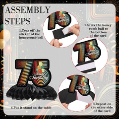 Vintage 75Th Birthday Decorations – 9 Pcs Happy Cheers to 75 Year Old Party Pape