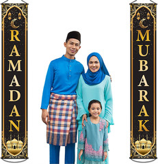 Ramadan Mubarak Banner Muslim Eid Mubarak Door Sign Hanging Banners Decoration S