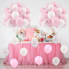 Pink Bow Balloons, 12 Inch Pastel Light Pink Transparent White Bow Print Coquett