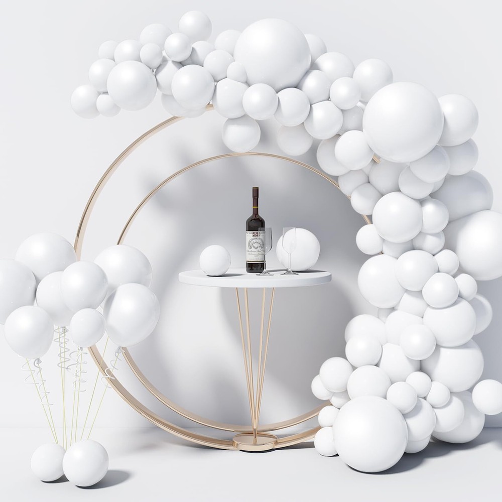 130PCS White Balloons Different Sizes 18″ 12″ 10″ 5″ Balloon Garland Arch Kit…