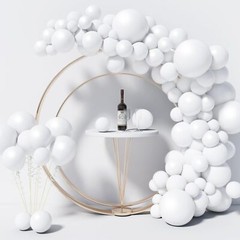 130PCS White Balloons Different Sizes 18″ 12″ 10″ 5″ Balloon Garland Arch Kit…