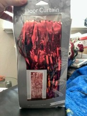 Red Foil Fringe 8ftx3ft Door Curtain Decoration New!!!