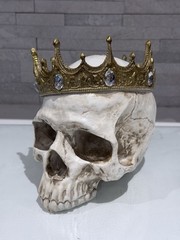 Crooked Crown Royalty Skull Skeleton Head Horror Halloween Ornament Decoration