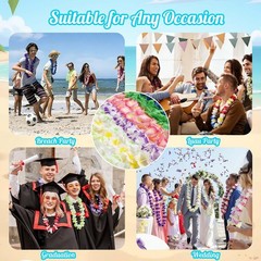 200 PCS Tropical Silk Flower Leis – Hawaiian Necklaces for Luau, Beach Party Fav