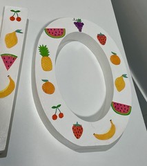 “Twotti Frutti” TWO Birthday Letters, Party Decor, 2nd Birthday, Handmade