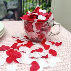 Red White 1 inch Heart Confetti for Table Decor Anniversary Engagement Weddin…