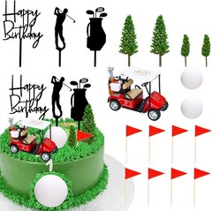 22Pcs Golf Cake Decorations Golf Cart Cake Toppers Heading for The Green Cake