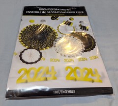 2024 Graduation or Election Party Room Decorating Kit Gold Silver Black Amscan