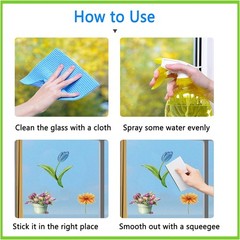 Flower Window Clings for Glass Windows Butterfly, 132pcs Spring