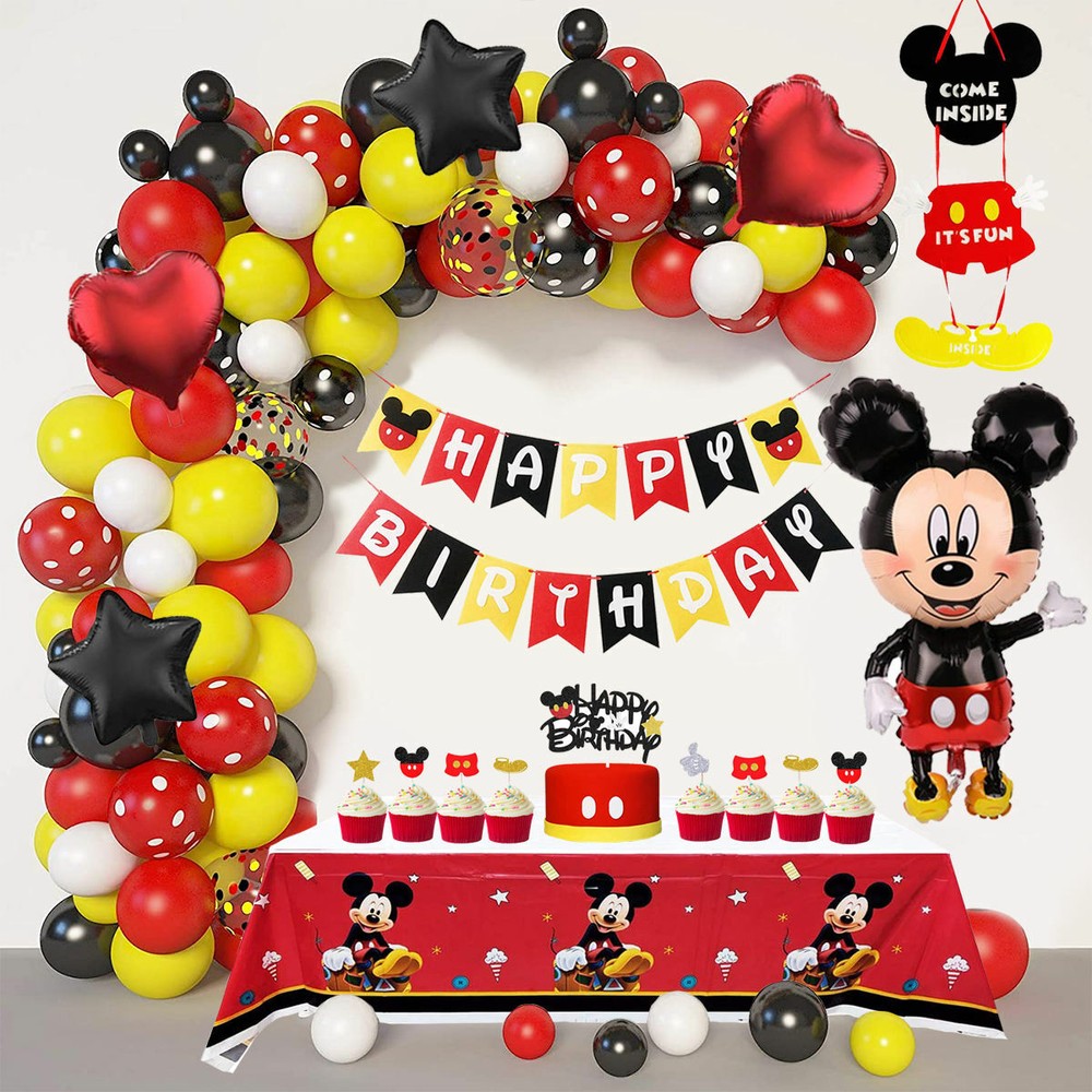 Mickey Mouse Birthday Decorations, Balloon Arch Garland kit,