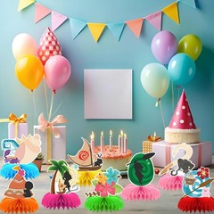8Pcs Tropical Hawaiian Party Supplies, Tropical Luau Summer Honeycomb Centerp…