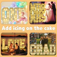 3FT Block Marquee Letters Light Up L Large Cardboard Wedding Birthday Party