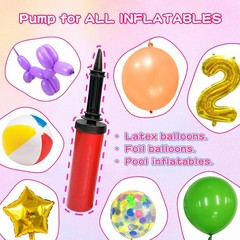 4pcs Balloon Pump Hand Held Inflator Air Pump for Balloons, 4 Random Color, F…