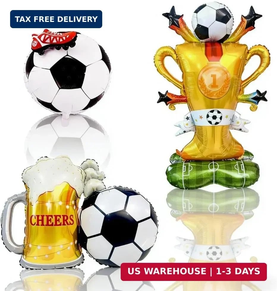 World Cup Trophy Balloon Set – 3 Piece, Featuring Foil Balloons Shaped Like a Fo